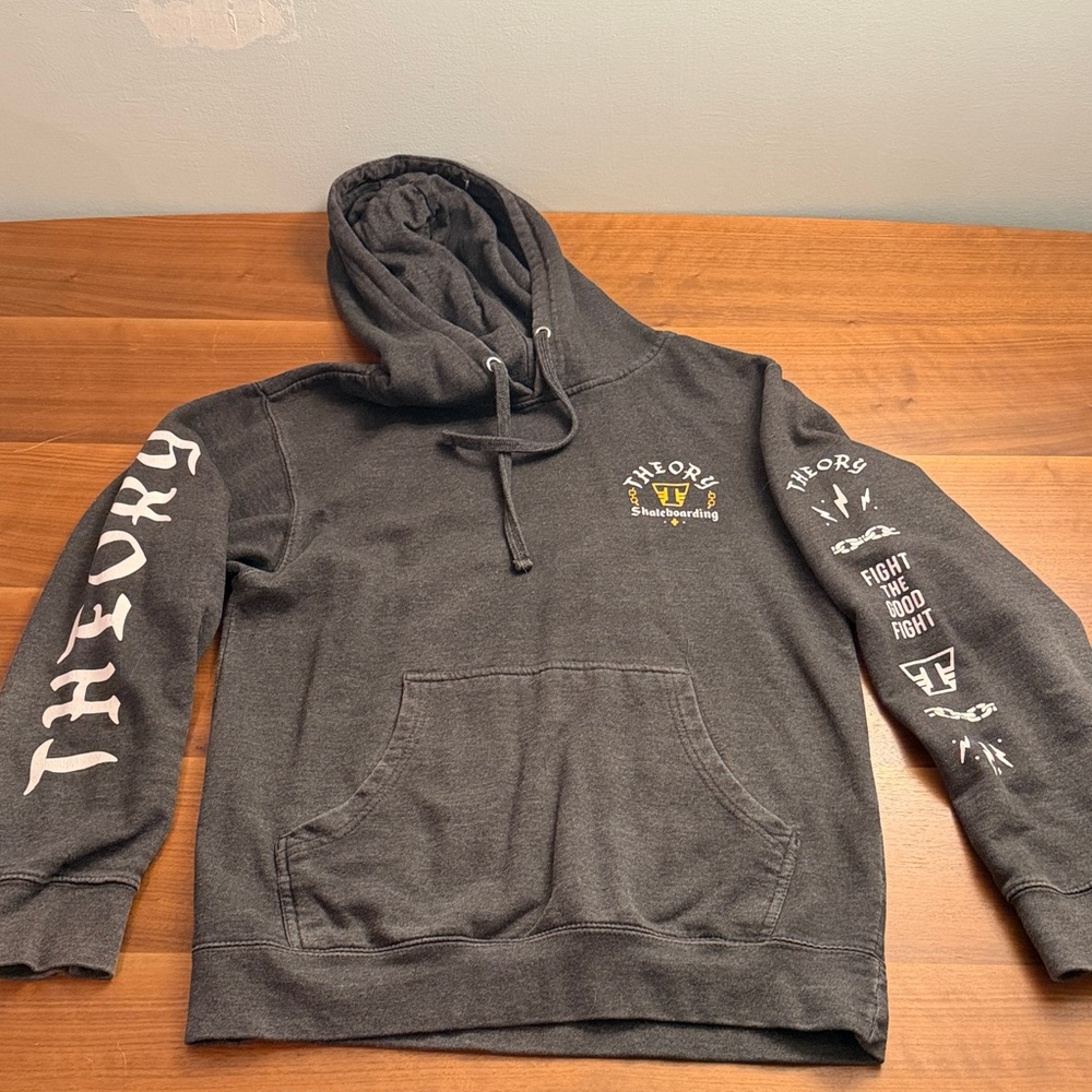 Theory Skateboarding Gray Hoodie Sweatshirt
